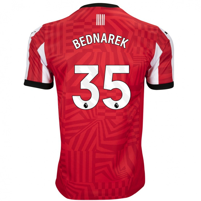 Danxen Kinderen Jan Bednarek #35 Rood Wit Thuisshirt Thuistenue 2024/25 T-Shirt