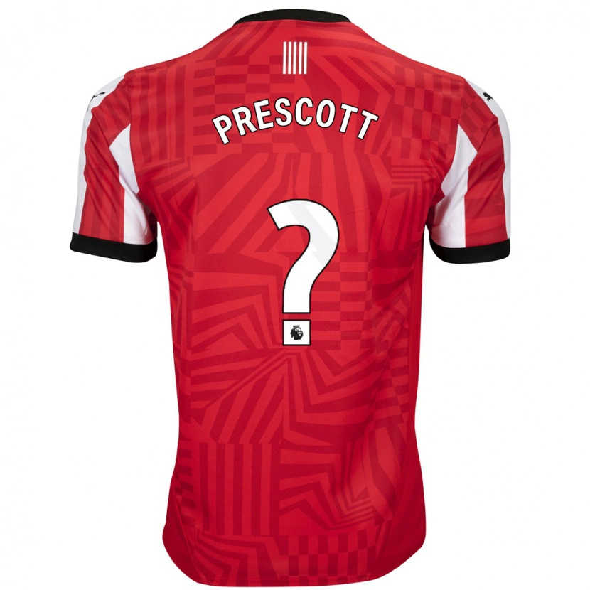 Danxen Kinderen Alfie Prescott #0 Rood Wit Thuisshirt Thuistenue 2024/25 T-Shirt