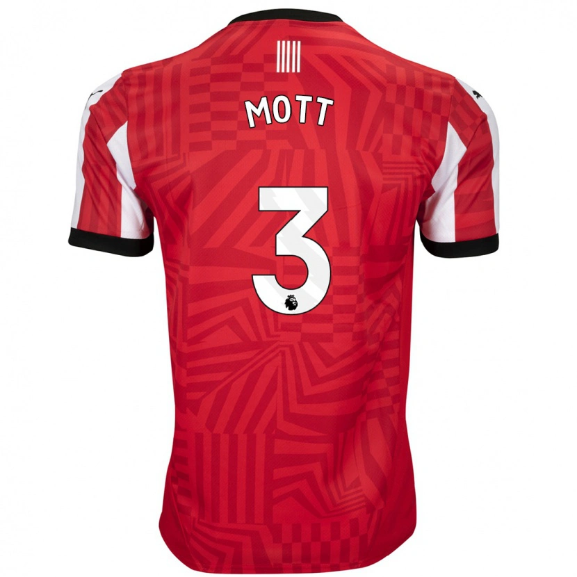 Danxen Kinderen Milly Mott #3 Rood Wit Thuisshirt Thuistenue 2024/25 T-Shirt