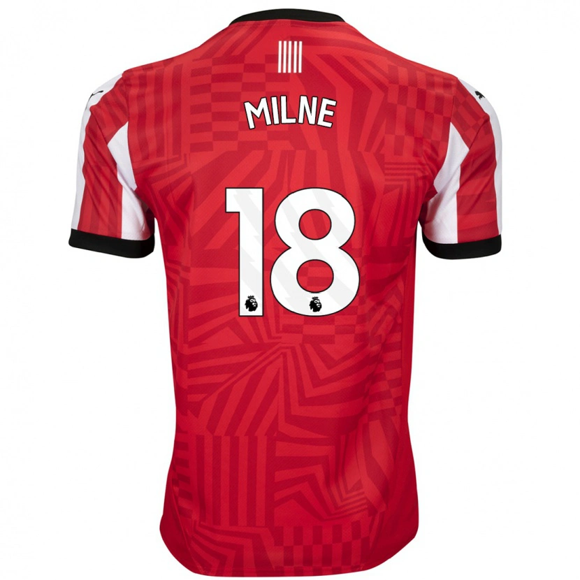 Danxen Kinderen Izzy Milne #18 Rood Wit Thuisshirt Thuistenue 2024/25 T-Shirt