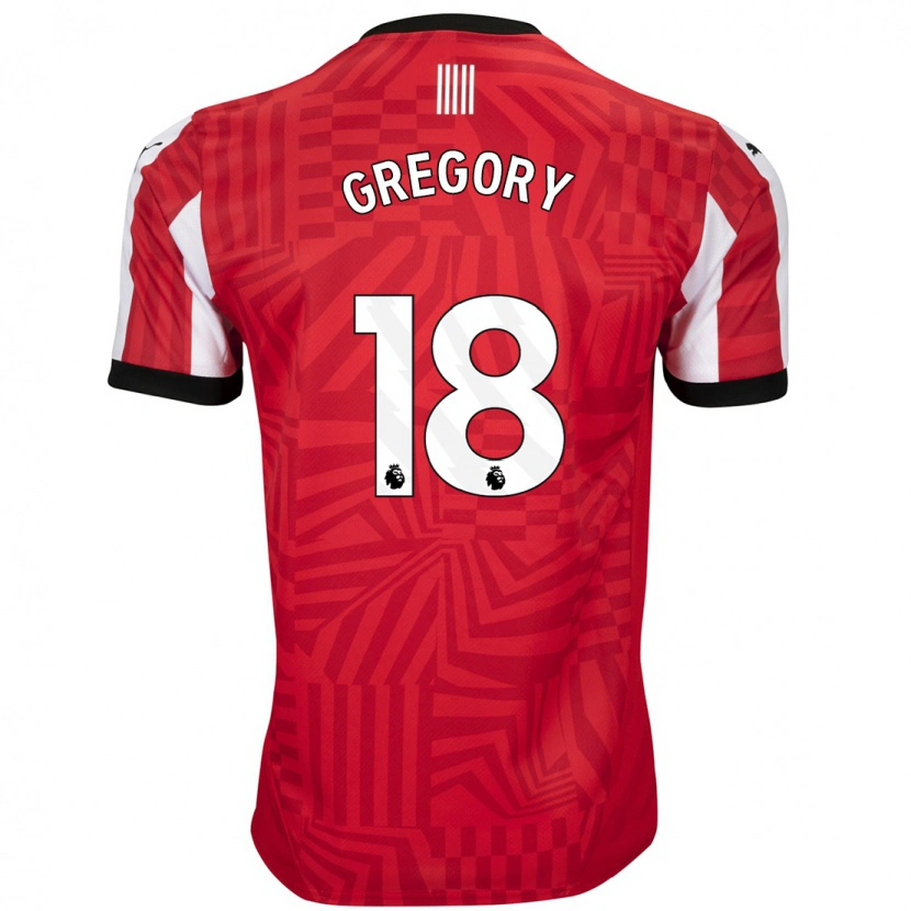 Danxen Kinderen Freya Gregory #18 Rood Wit Thuisshirt Thuistenue 2024/25 T-Shirt