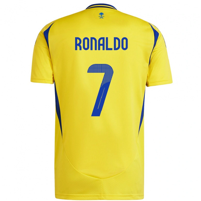 Danxen Kinderen Cristiano Ronaldo #7 Geel Blauw Thuisshirt Thuistenue 2024/25 T-Shirt