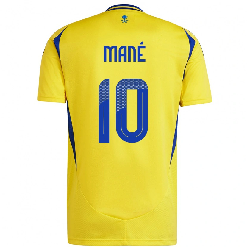 Danxen Kinderen Sadio Mané #10 Geel Blauw Thuisshirt Thuistenue 2024/25 T-Shirt