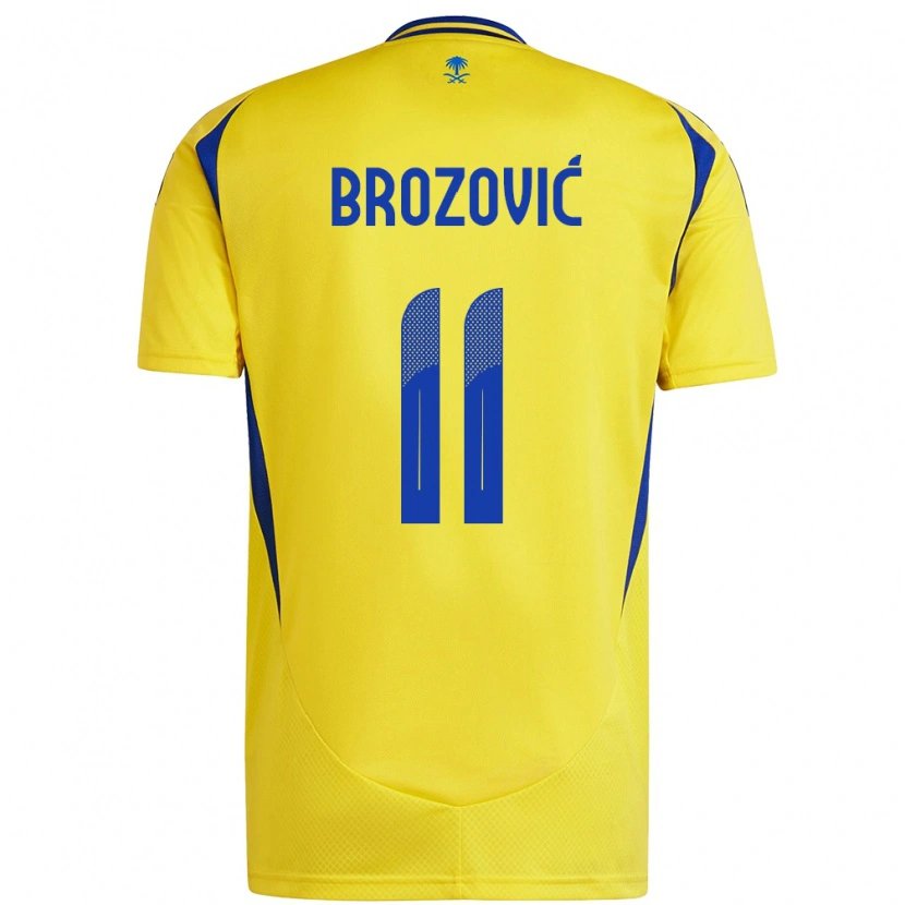 Danxen Kinderen Marcelo Brozovic #11 Geel Blauw Thuisshirt Thuistenue 2024/25 T-Shirt