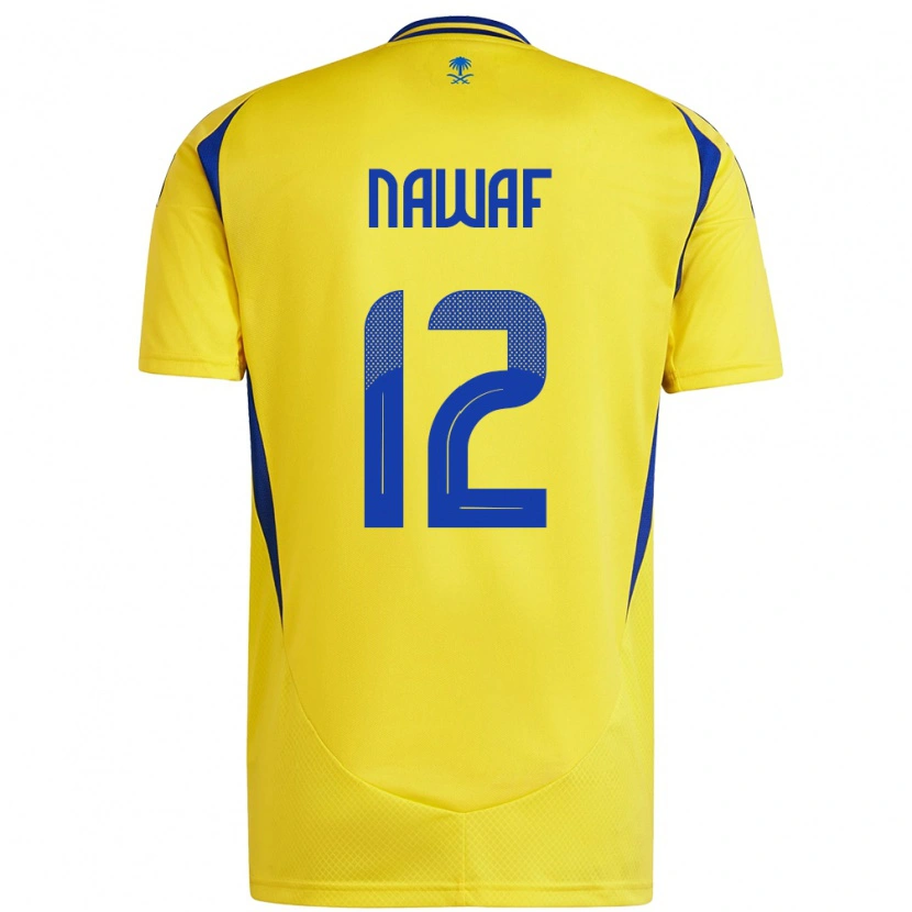 Danxen Kinderen Nawaf Al-Boushal #12 Geel Blauw Thuisshirt Thuistenue 2024/25 T-Shirt