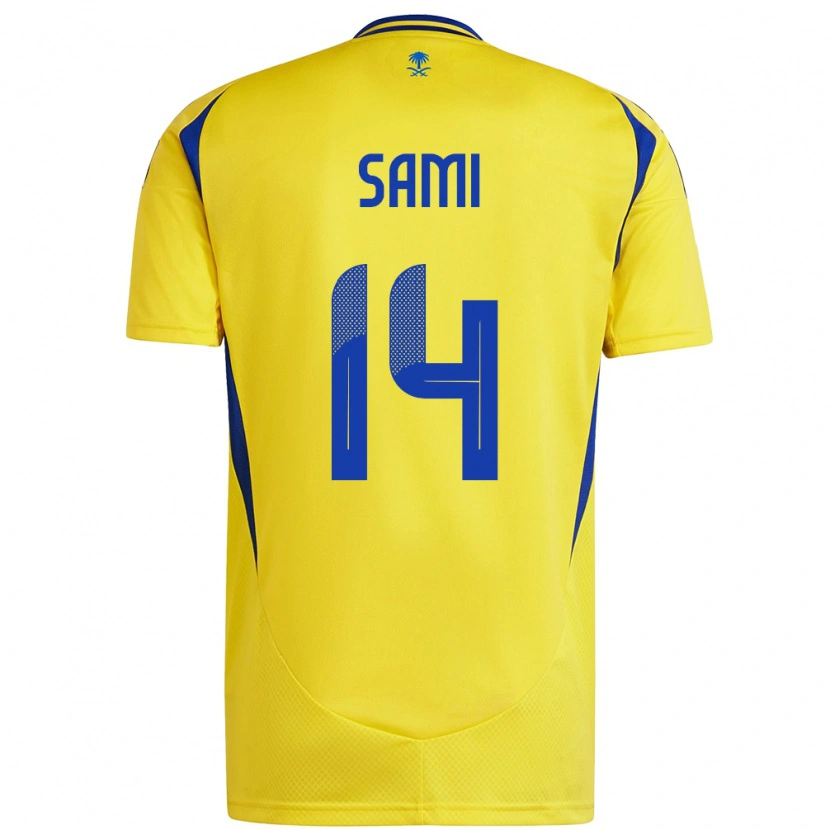 Danxen Kinderen Sami Al-Najei #14 Geel Blauw Thuisshirt Thuistenue 2024/25 T-Shirt