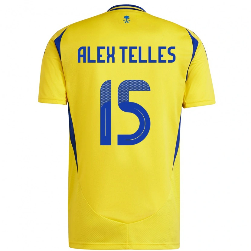 Danxen Kinderen Alex Telles #15 Geel Blauw Thuisshirt Thuistenue 2024/25 T-Shirt