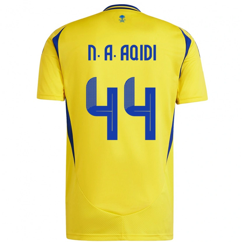 Danxen Kinderen Nawaf Al-Aqidi #44 Geel Blauw Thuisshirt Thuistenue 2024/25 T-Shirt