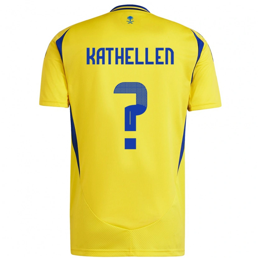 Danxen Kinderen Kathellen #0 Geel Blauw Thuisshirt Thuistenue 2024/25 T-Shirt