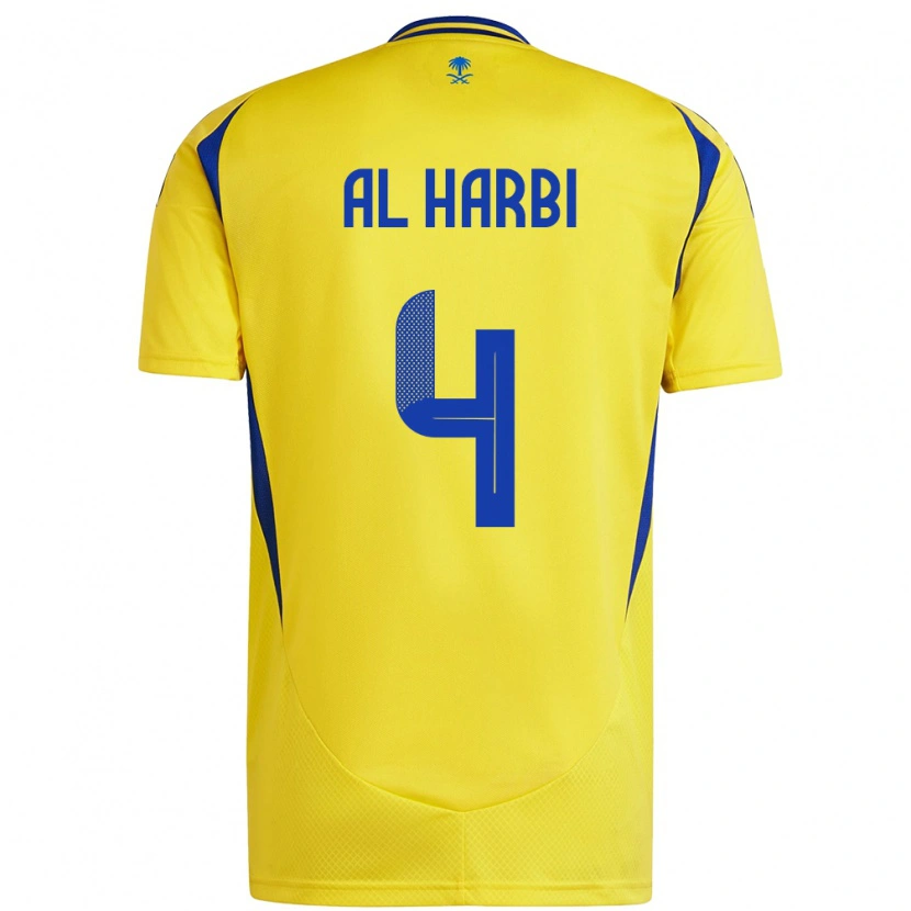 Danxen Kinderen Fay Al-Harbi #4 Geel Blauw Thuisshirt Thuistenue 2024/25 T-Shirt