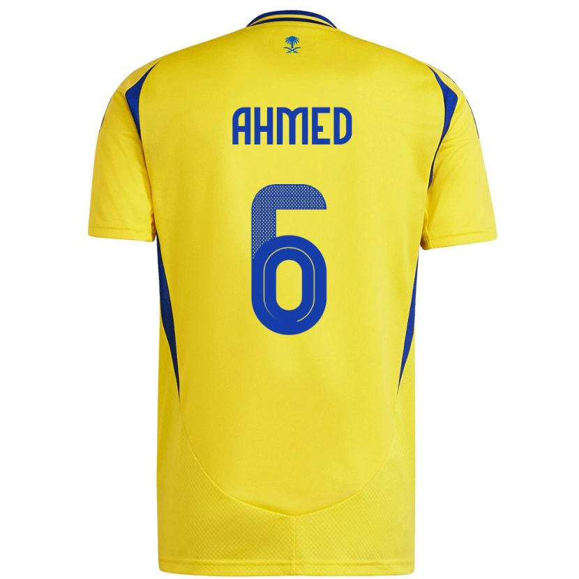 Danxen Kinderen Aseel Ahmed #6 Geel Blauw Thuisshirt Thuistenue 2024/25 T-Shirt