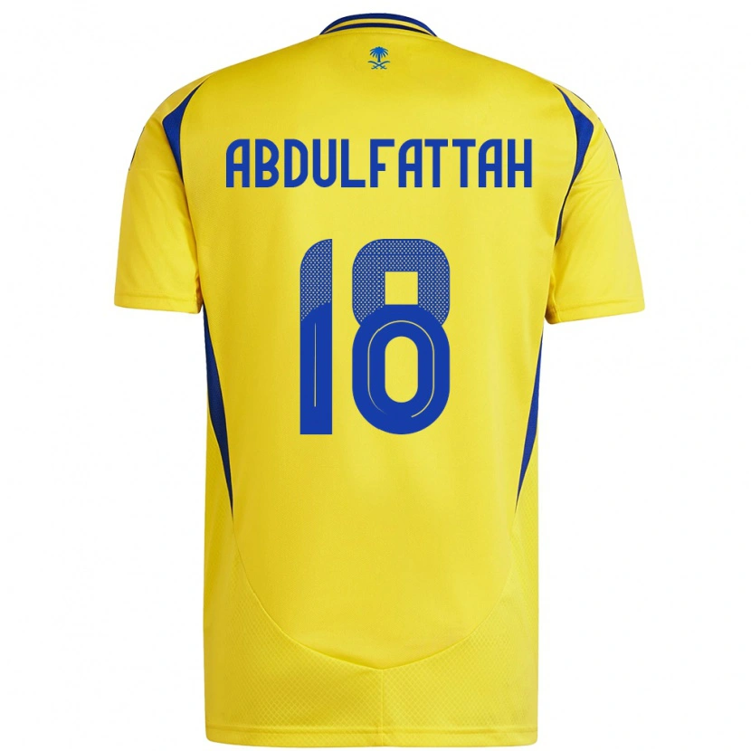 Danxen Kinderen Abdulfattah Adam #18 Geel Blauw Thuisshirt Thuistenue 2024/25 T-Shirt