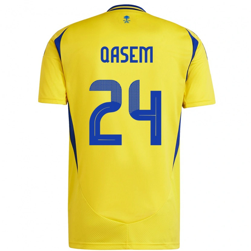 Danxen Kinderen Mohammed Qasem #24 Geel Blauw Thuisshirt Thuistenue 2024/25 T-Shirt