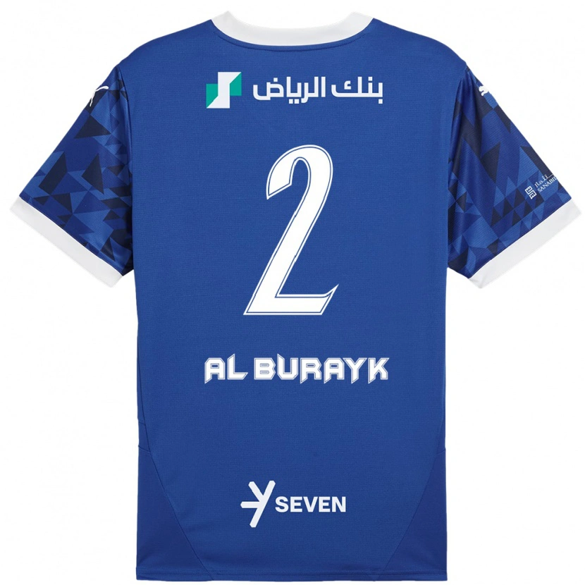 Danxen Kinderen Mohammed Al-Burayk #2 Donkerblauw Wit Thuisshirt Thuistenue 2024/25 T-Shirt