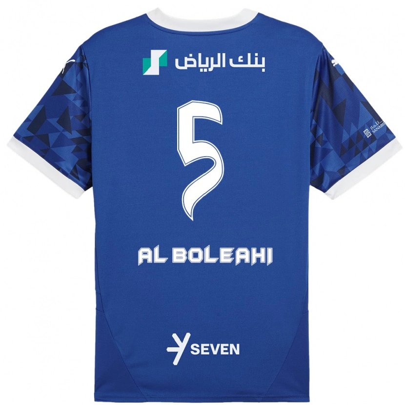 Danxen Kinderen Ali Al-Bulayhi #5 Donkerblauw Wit Thuisshirt Thuistenue 2024/25 T-Shirt