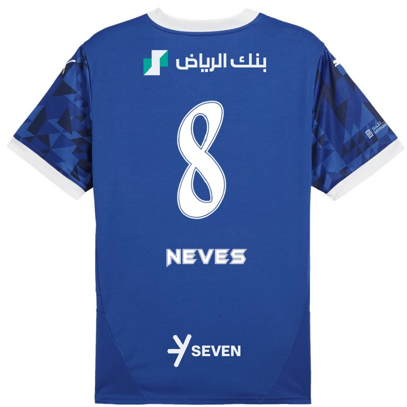 Danxen Kinderen Rúben Neves #8 Donkerblauw Wit Thuisshirt Thuistenue 2024/25 T-Shirt