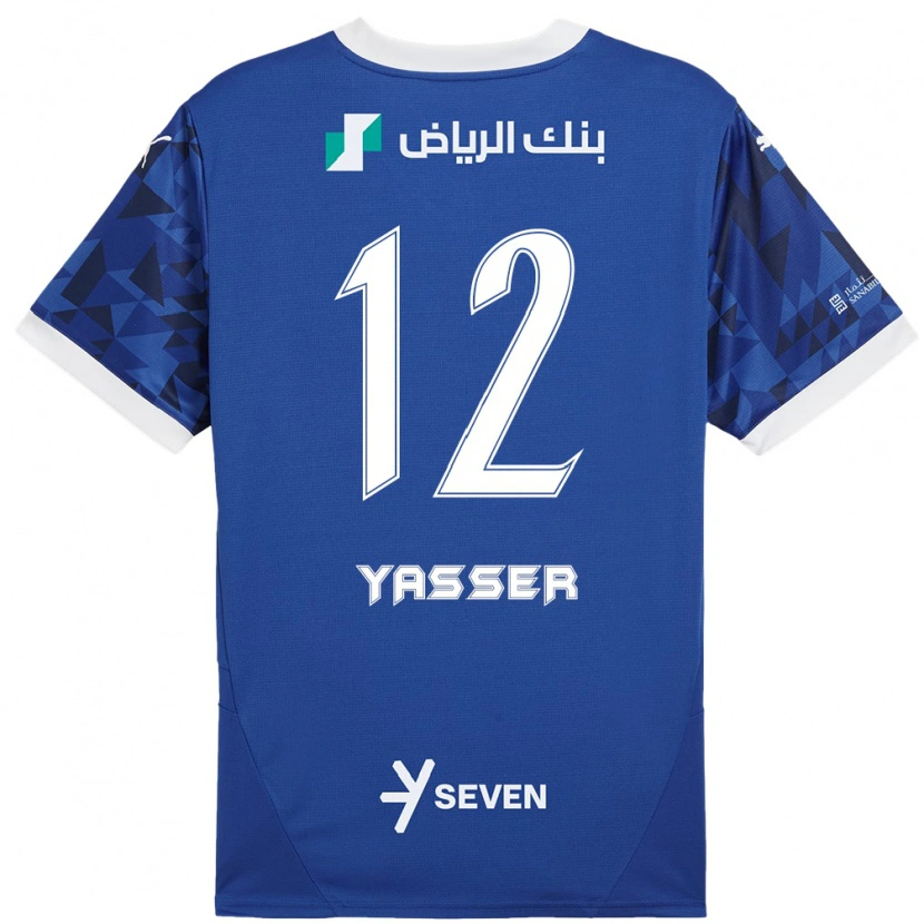 Danxen Kinderen Yasser Al-Shahrani #12 Donkerblauw Wit Thuisshirt Thuistenue 2024/25 T-Shirt