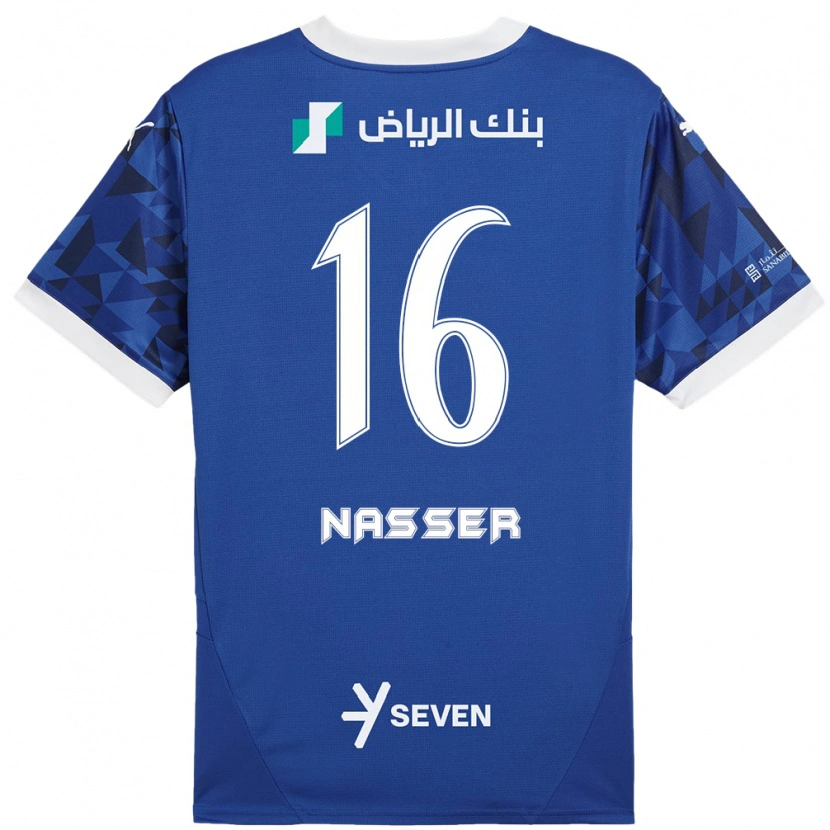 Danxen Kinderen Nasser Al-Dawsari #16 Donkerblauw Wit Thuisshirt Thuistenue 2024/25 T-Shirt