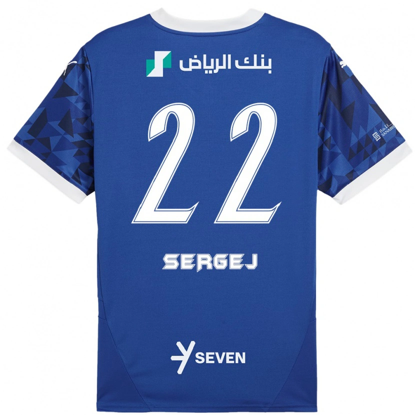 Danxen Kinderen Sergej Milinković-Savić #22 Donkerblauw Wit Thuisshirt Thuistenue 2024/25 T-Shirt