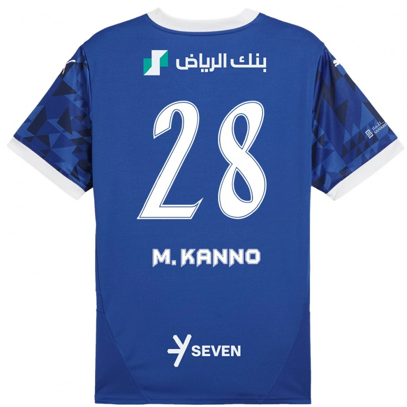 Danxen Kinderen Mohamed Kanno #28 Donkerblauw Wit Thuisshirt Thuistenue 2024/25 T-Shirt