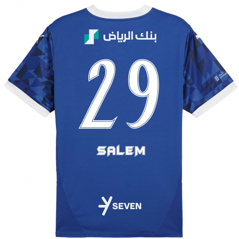 Danxen Kinderen Salem Al-Dawsari #29 Donkerblauw Wit Thuisshirt Thuistenue 2024/25 T-Shirt