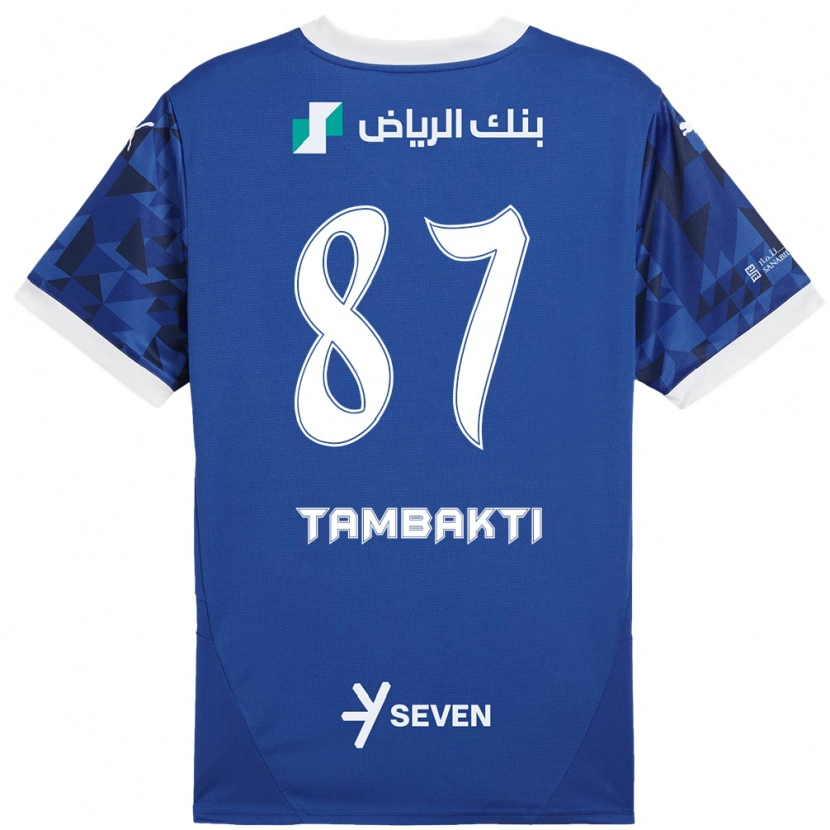 Danxen Kinderen Hassan Tambakti #87 Donkerblauw Wit Thuisshirt Thuistenue 2024/25 T-Shirt