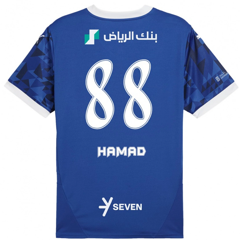 Danxen Kinderen Hamad Al-Yami #88 Donkerblauw Wit Thuisshirt Thuistenue 2024/25 T-Shirt