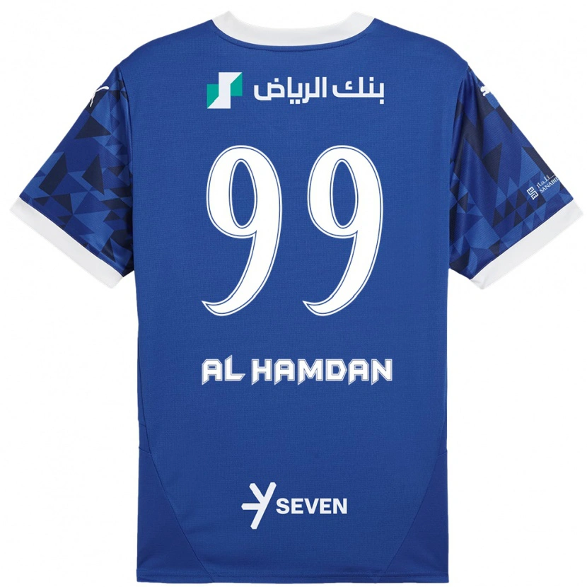 Danxen Kinderen Abdullah Al-Hamdan #99 Donkerblauw Wit Thuisshirt Thuistenue 2024/25 T-Shirt