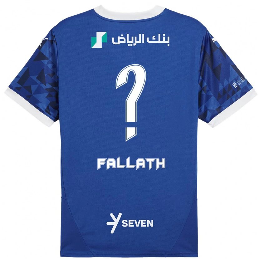 Danxen Kinderen Fahad Fallath #0 Donkerblauw Wit Thuisshirt Thuistenue 2024/25 T-Shirt