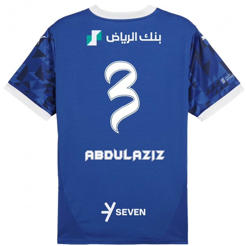 Danxen Kinderen Al Jawhara Abdulaziz #3 Donkerblauw Wit Thuisshirt Thuistenue 2024/25 T-Shirt