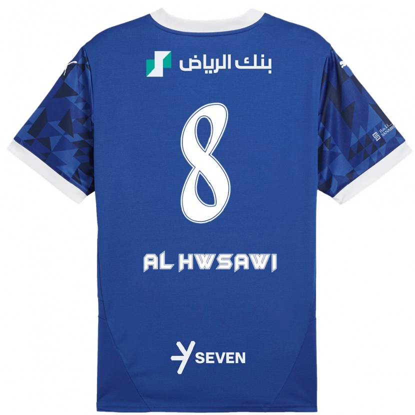 Danxen Kinderen Al Bandari Al-Hwsawi #8 Donkerblauw Wit Thuisshirt Thuistenue 2024/25 T-Shirt