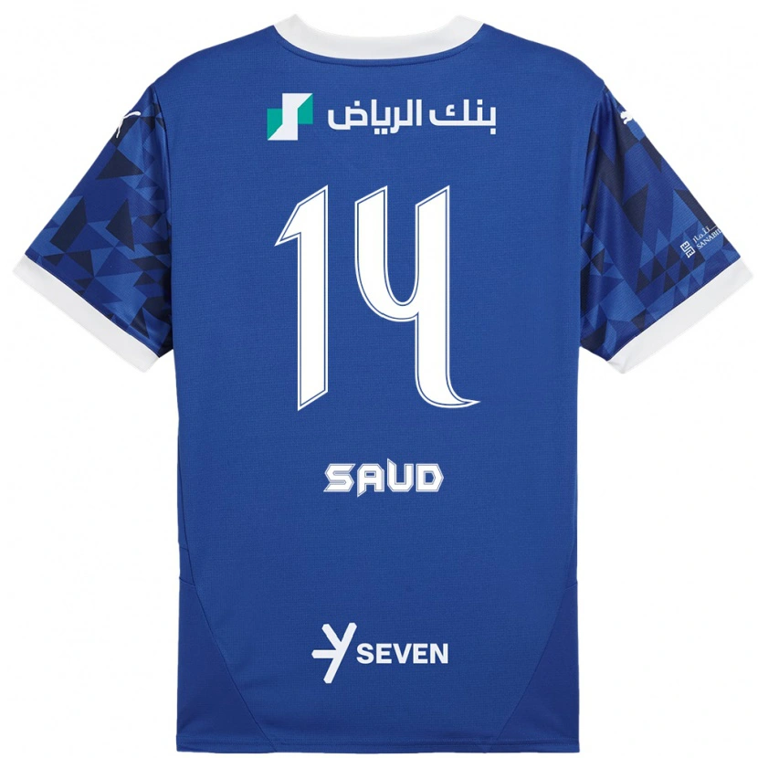 Danxen Kinderen Nouf Saud #14 Donkerblauw Wit Thuisshirt Thuistenue 2024/25 T-Shirt