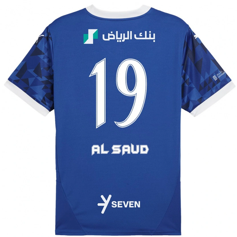 Danxen Kinderen Manal Al Saud #19 Donkerblauw Wit Thuisshirt Thuistenue 2024/25 T-Shirt