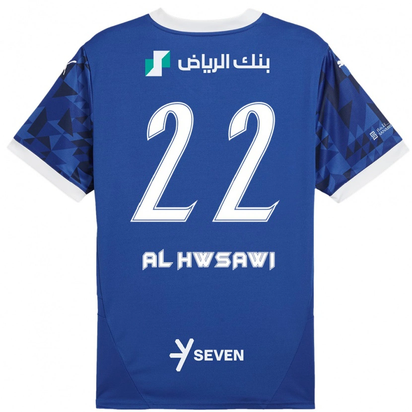 Danxen Kinderen Shorouq Al-Hwsawi #22 Donkerblauw Wit Thuisshirt Thuistenue 2024/25 T-Shirt