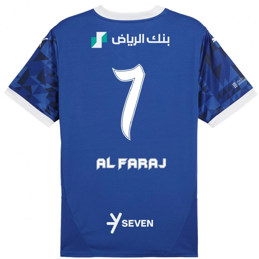 Danxen Kinderen Salman Al-Faraj #7 Donkerblauw Wit Thuisshirt Thuistenue 2024/25 T-Shirt