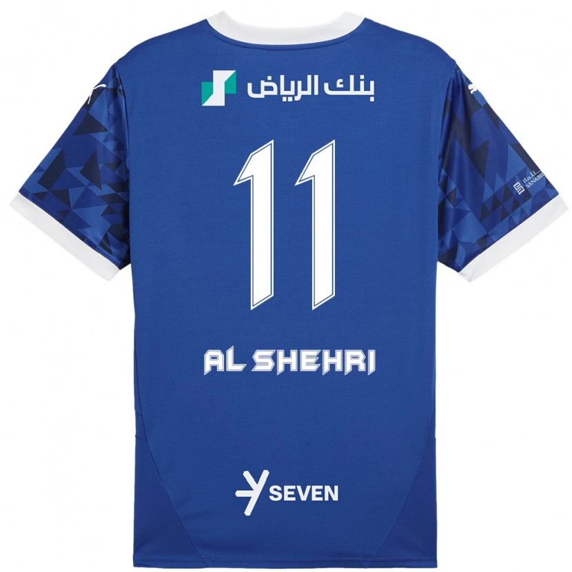 Danxen Kinderen Saleh Al-Shehri #11 Donkerblauw Wit Thuisshirt Thuistenue 2024/25 T-Shirt