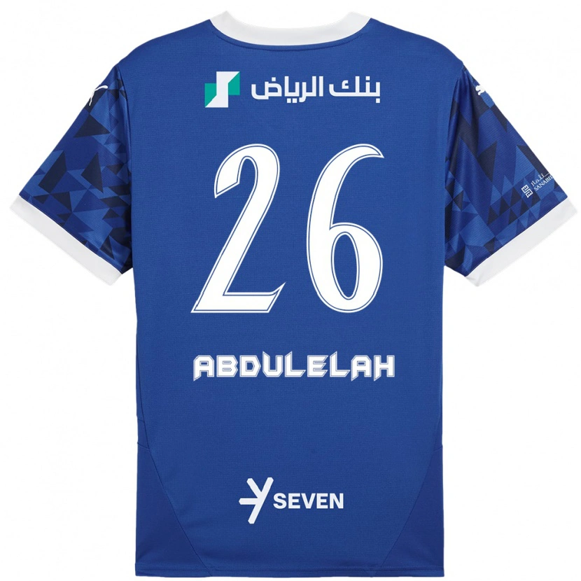 Danxen Kinderen Abdulelah Al-Malki #26 Donkerblauw Wit Thuisshirt Thuistenue 2024/25 T-Shirt