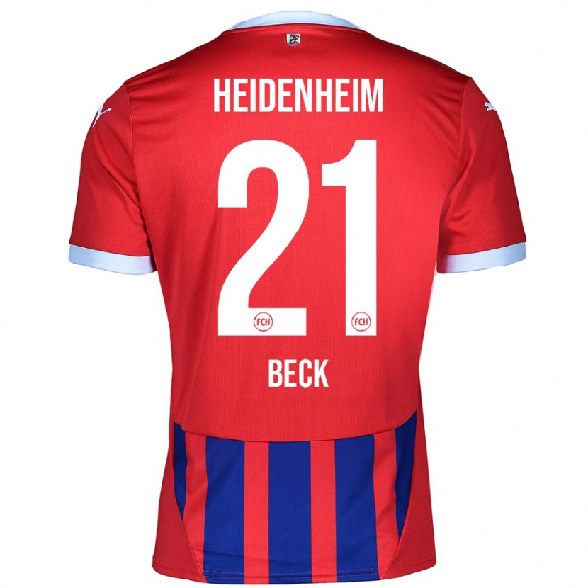 Danxen Kinderen Adrian Beck #21 Rood Blauw Thuisshirt Thuistenue 2024/25 T-Shirt