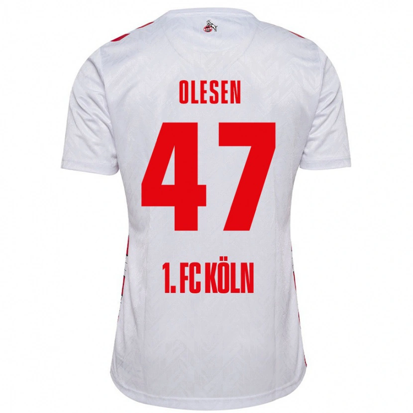 Danxen Kinderen Mathias Olesen #47 Wit Rood Thuisshirt Thuistenue 2024/25 T-Shirt