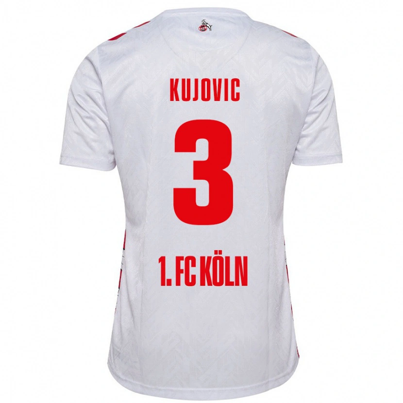 Danxen Kinderen Emin Kujovic #3 Wit Rood Thuisshirt Thuistenue 2024/25 T-Shirt