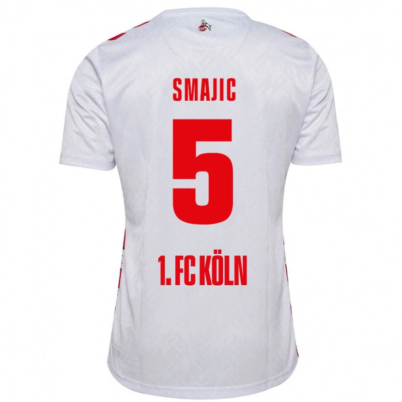 Danxen Kinderen Rijad Smajic #5 Wit Rood Thuisshirt Thuistenue 2024/25 T-Shirt