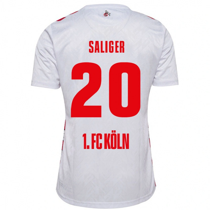 Danxen Kinderen Jonas Saliger #20 Wit Rood Thuisshirt Thuistenue 2024/25 T-Shirt