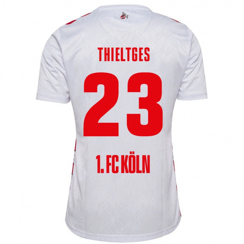 Danxen Kinderen Phil Thieltges #23 Wit Rood Thuisshirt Thuistenue 2024/25 T-Shirt