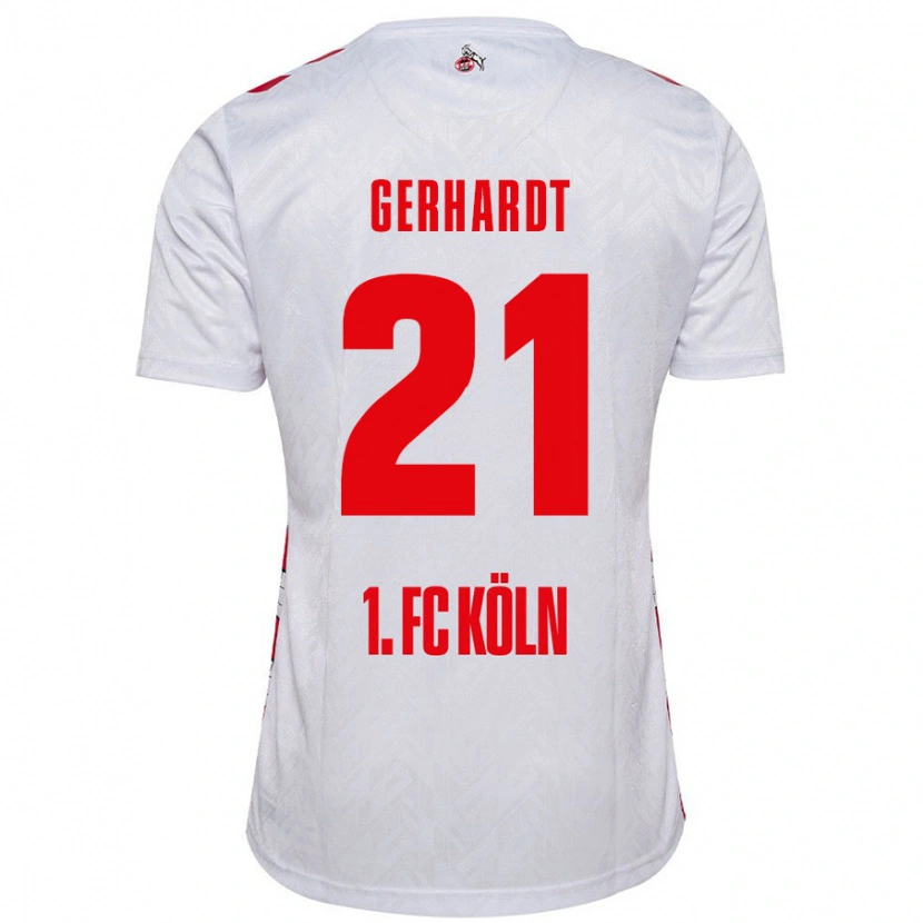 Danxen Kinderen Anna Gerhardt #21 Wit Rood Thuisshirt Thuistenue 2024/25 T-Shirt