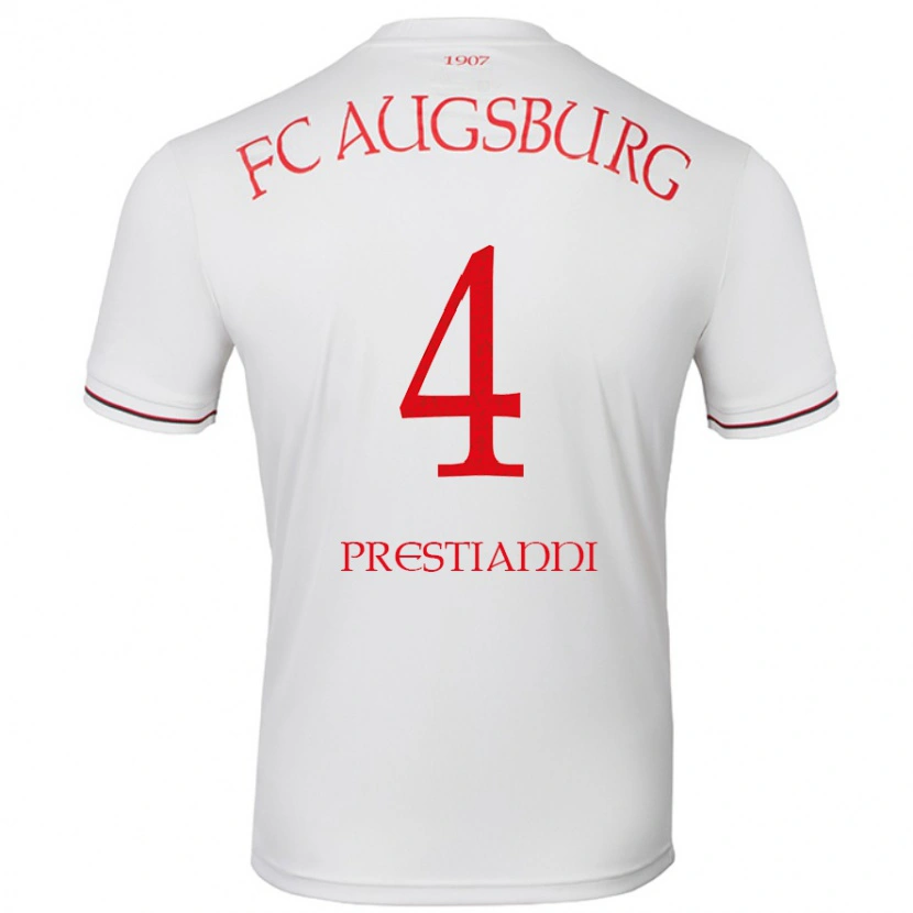 Danxen Kinderen Luis Prestianni #4 Wit Thuisshirt Thuistenue 2024/25 T-Shirt