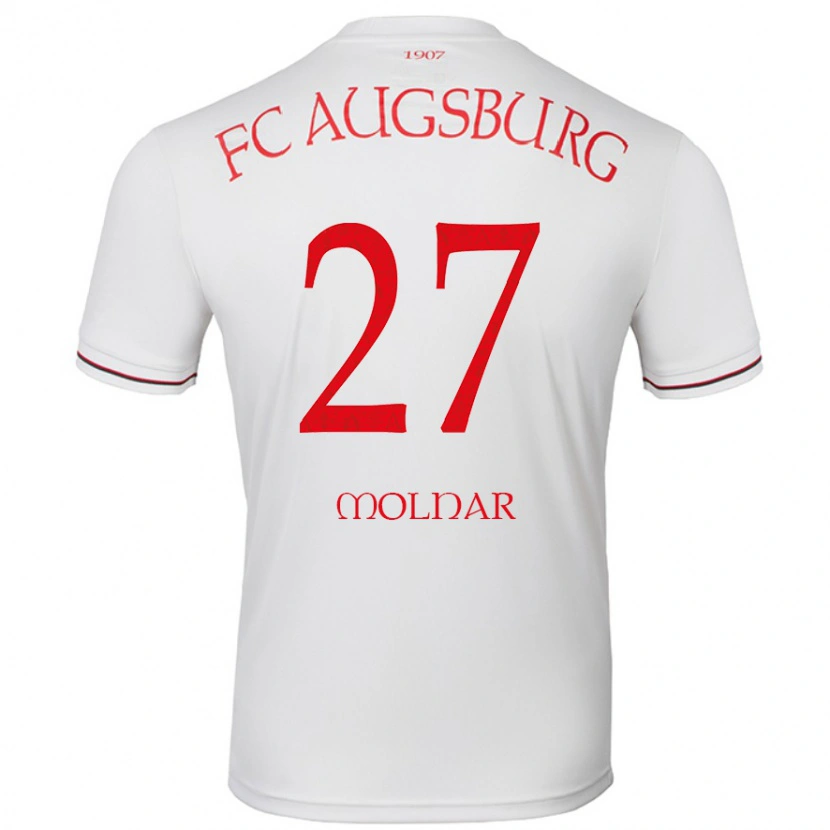 Danxen Kinderen Lars Molnar #27 Wit Thuisshirt Thuistenue 2024/25 T-Shirt