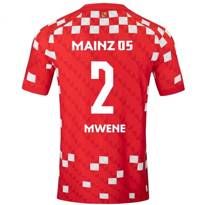 Danxen Kinderen Phillipp Mwene #2 Wit Rood Thuisshirt Thuistenue 2024/25 T-Shirt