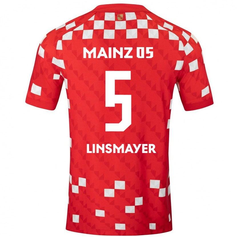 Danxen Kinderen Denis Linsmayer #5 Wit Rood Thuisshirt Thuistenue 2024/25 T-Shirt