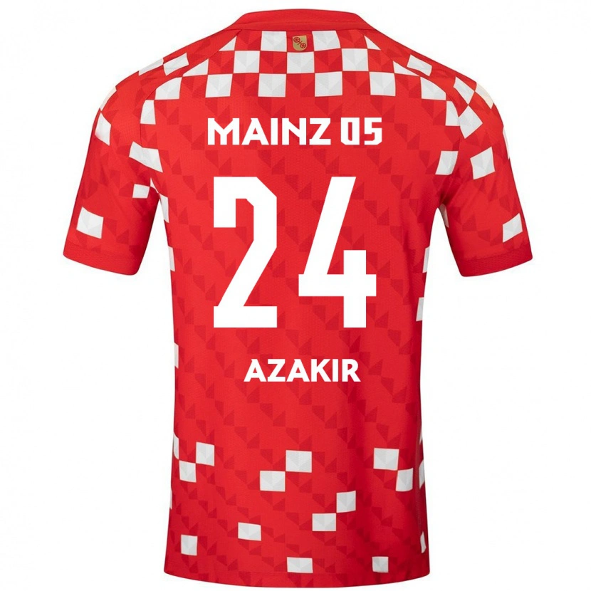 Danxen Kinderen Dennis Azakir #24 Wit Rood Thuisshirt Thuistenue 2024/25 T-Shirt