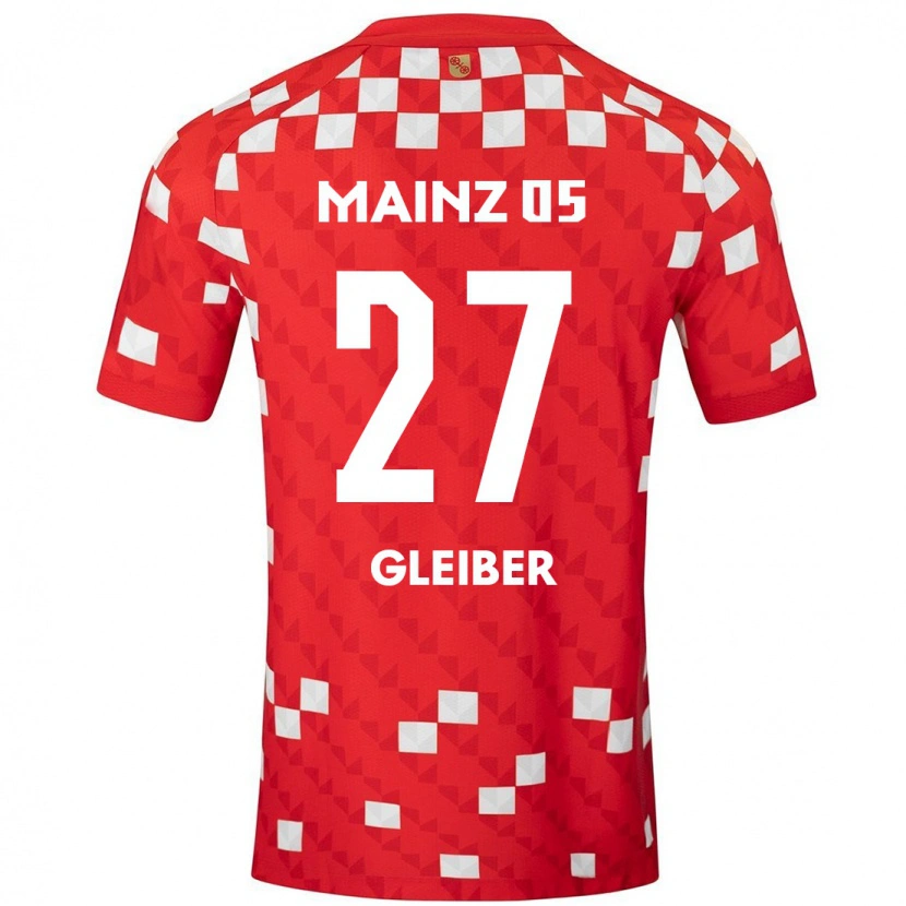 Danxen Kinderen Daniel Gleiber #27 Wit Rood Thuisshirt Thuistenue 2024/25 T-Shirt